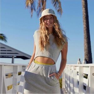 Aerie Gray Cutout Dress